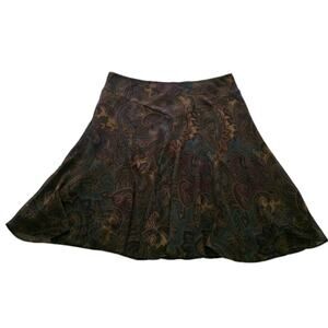 Vintage Chaps Pull On Skirt XL Paisley Dark Academia Fall Autumnal Librarian